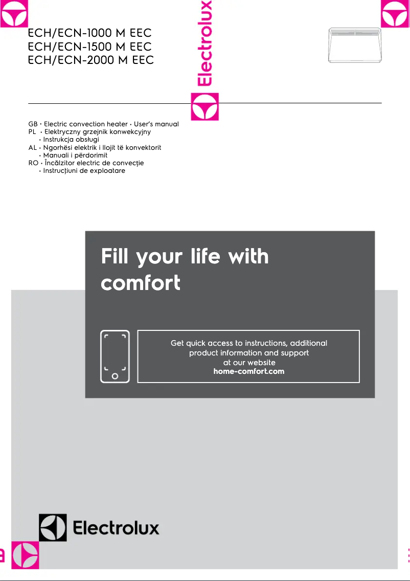 Page 1 de la notice Manuel utilisateur Electrolux ECH/ECN-1000 M EEC