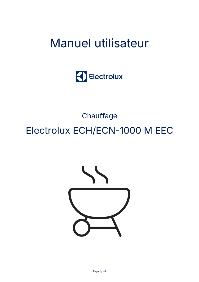Page n°1 - Manuel utilisateur Electrolux ECH/ECN-1000 M EEC