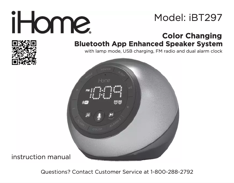 Page n°1 - Manuel utilisateur iHome iBT297