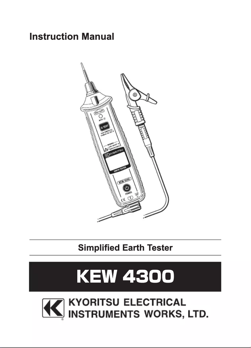 Page n°1 - Manuel utilisateur Kyoritsu KEW 4300