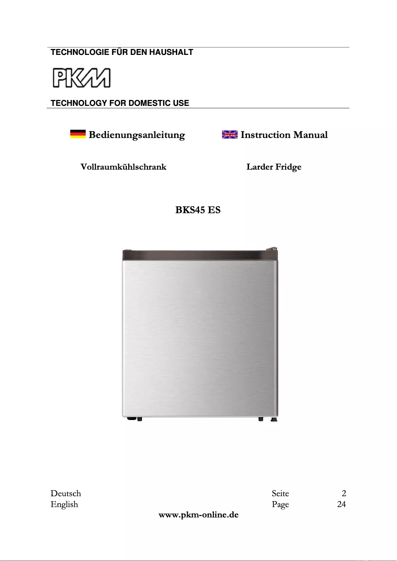 Image de la première page du manuel de l'appareil BKS45 ES