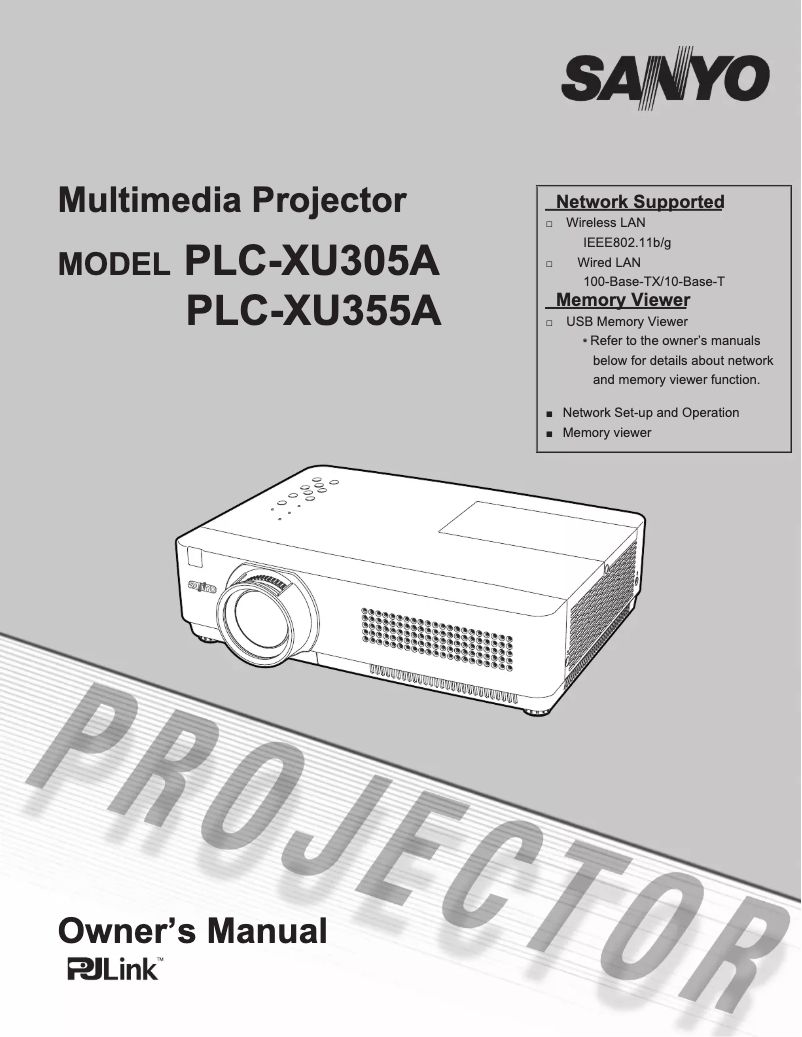Page n°1 - Manuel utilisateur Sanyo PLC-XU305A