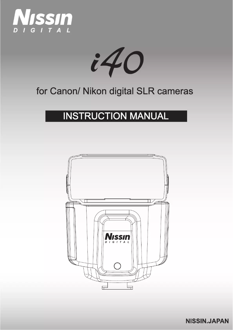 Page n°1 - Manuel utilisateur Nissin I40 (Canon)