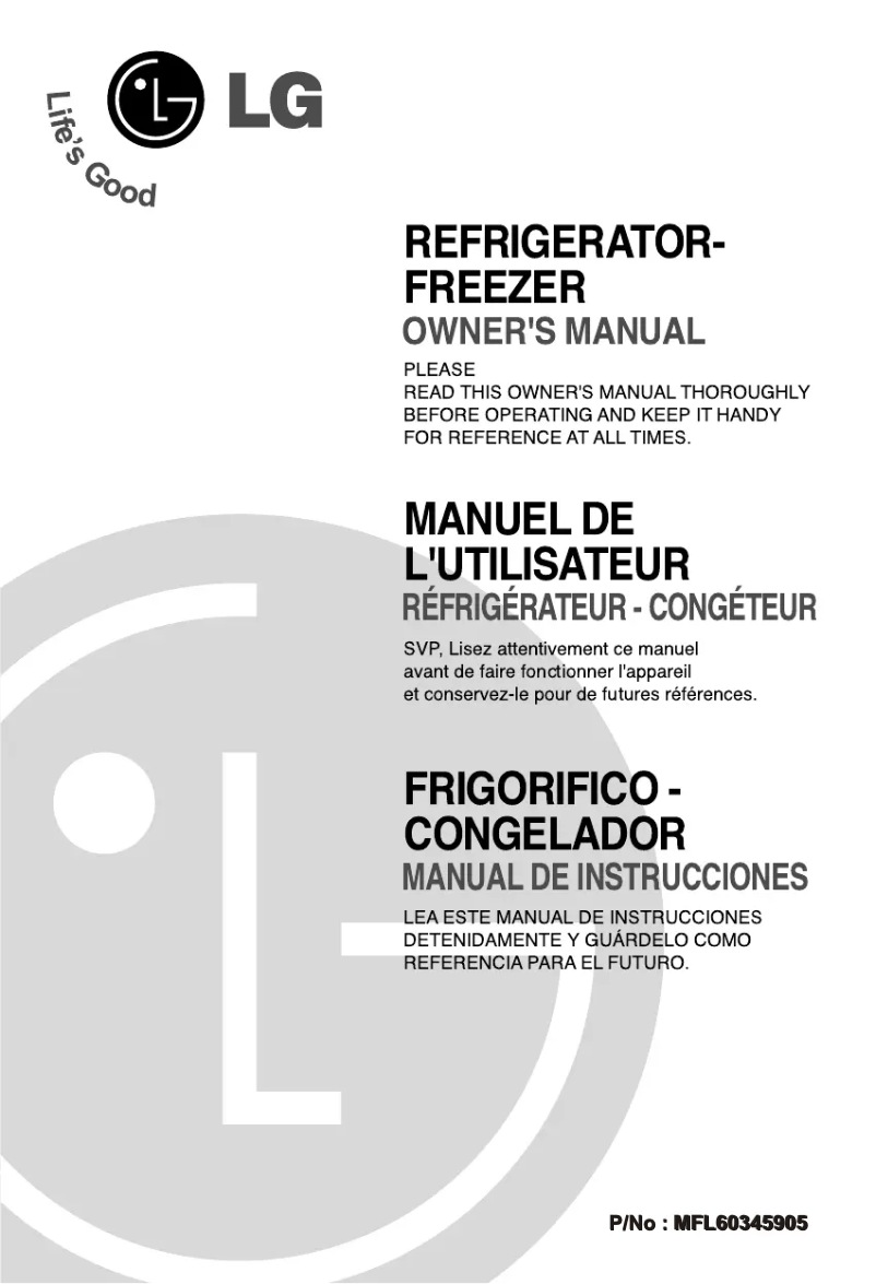 Image de la première page du manuel de l'appareil GR-V192RL