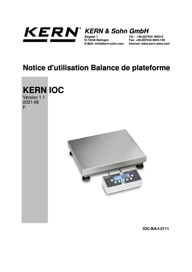 Image de la première page du manuel de l'appareil IOC 300K-2M