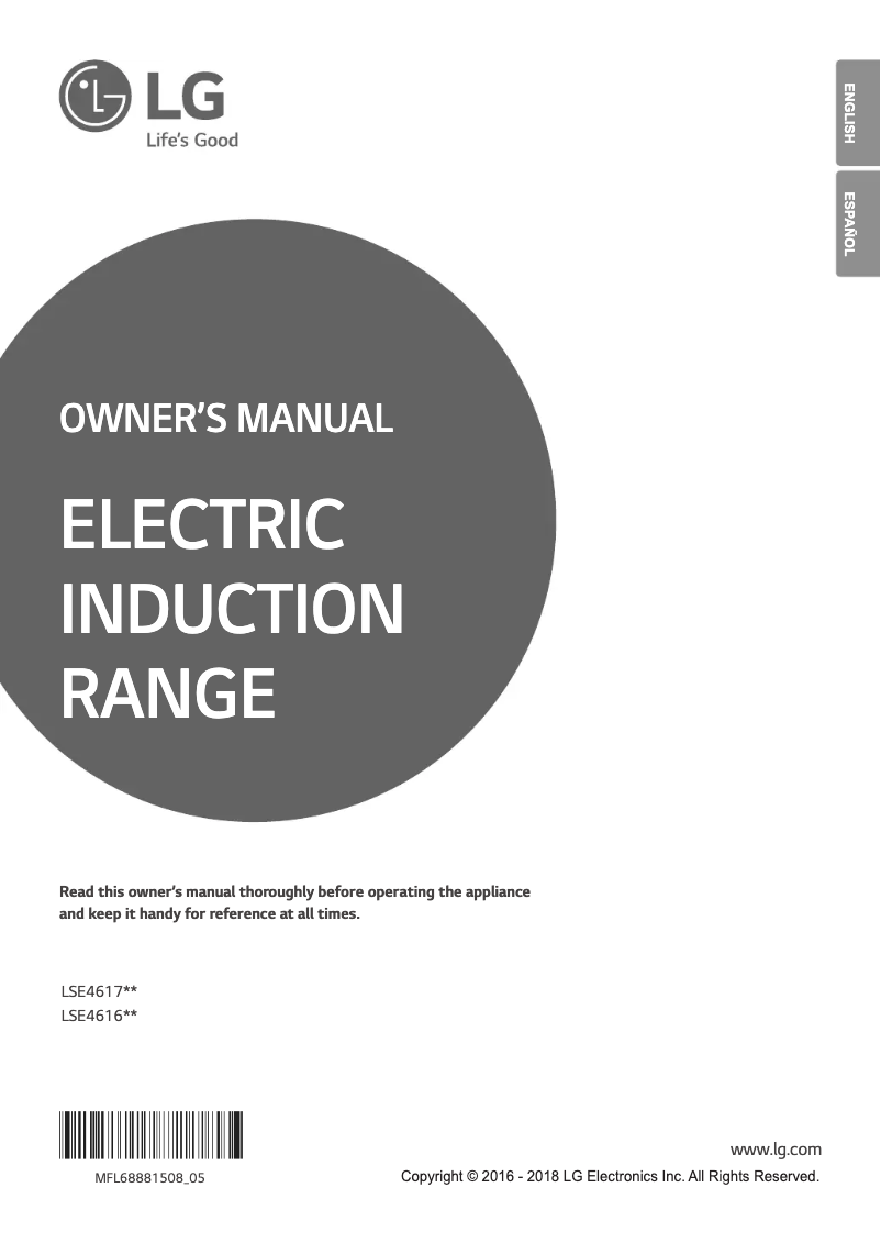 Page 1 of the manual Use and Maintenance Manual LG LSE4616BD