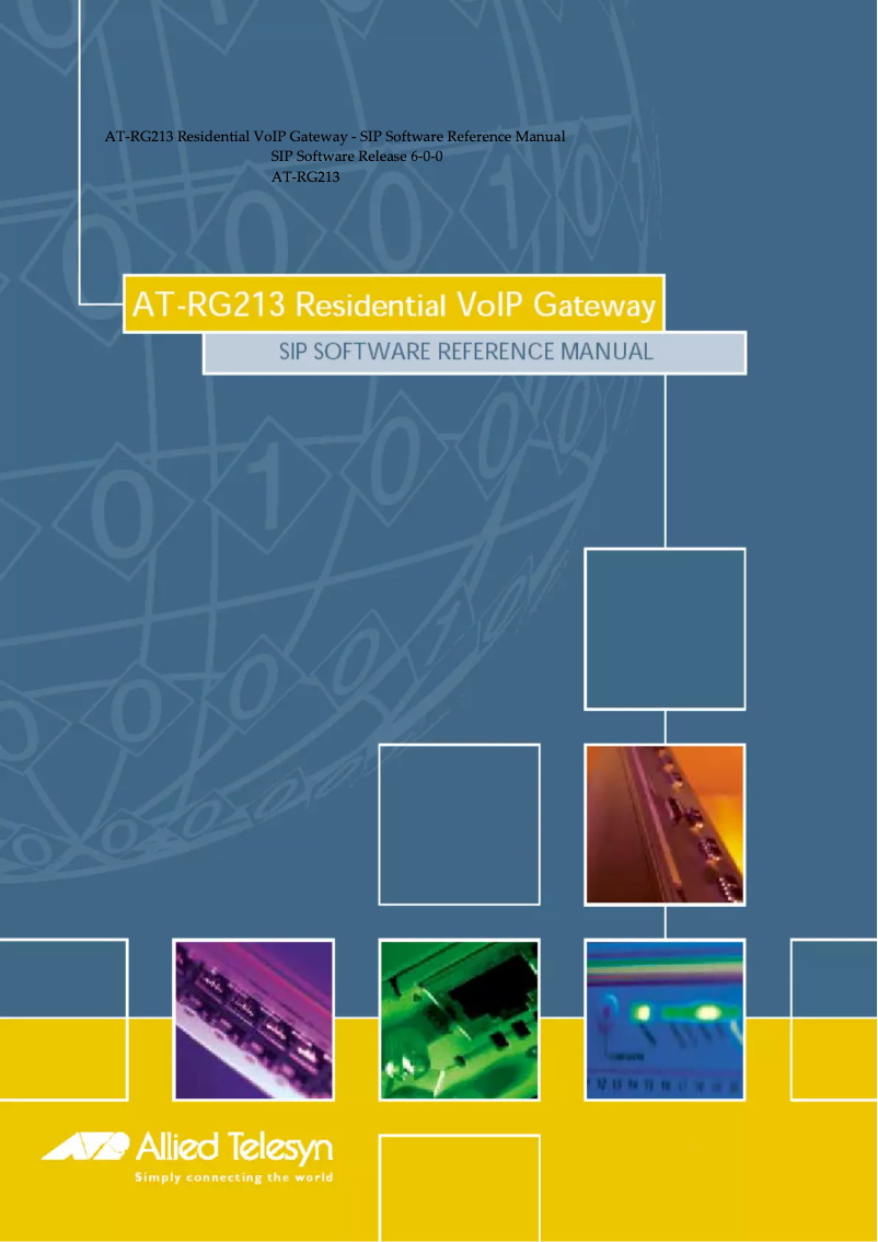Page n°1 - Manuel utilisateur Allied Telesis AT-RG213