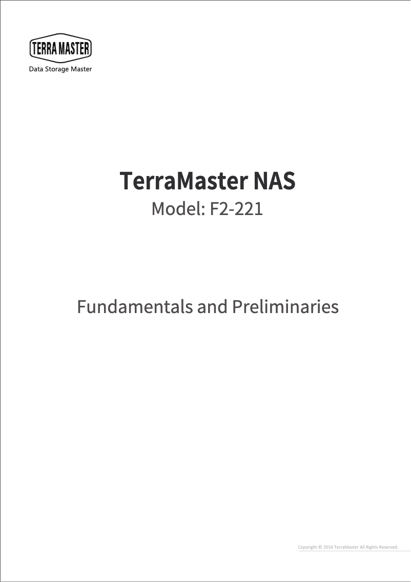 Page n°1 - Manuel utilisateur TerraMaster F2-221