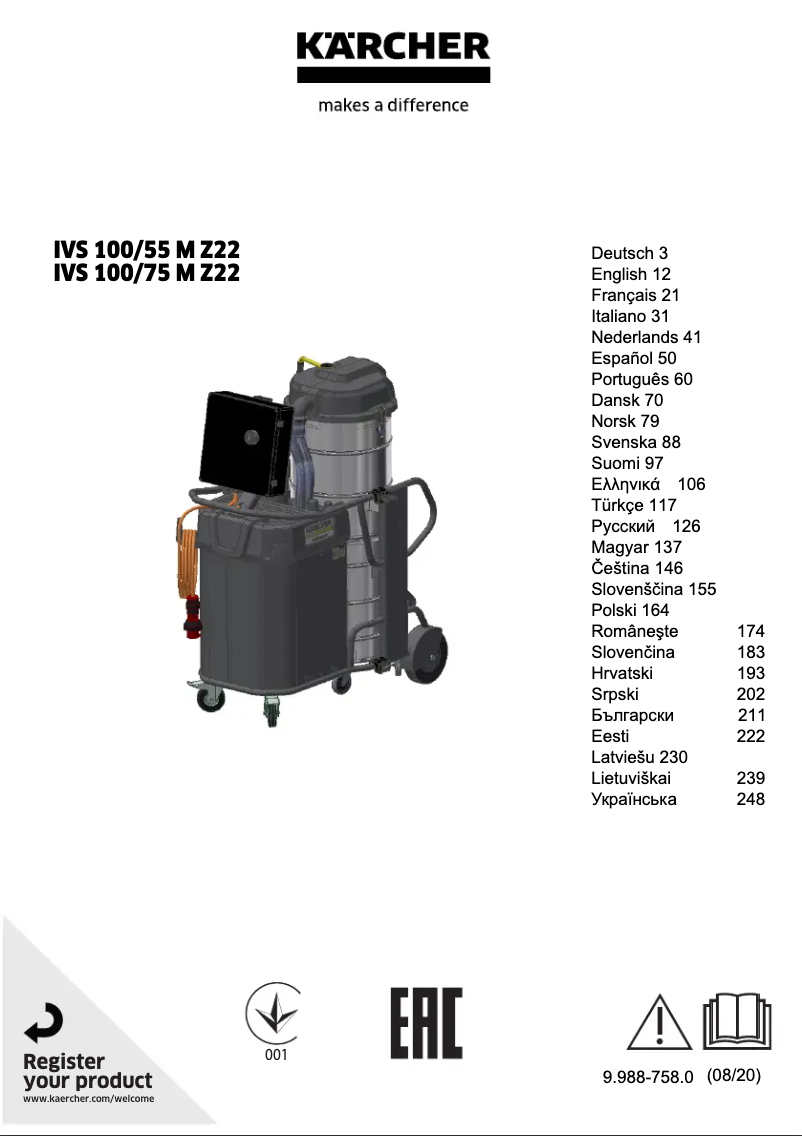 Página 1 del manual Manual de usuario Kärcher IVS 100/75 M Z22