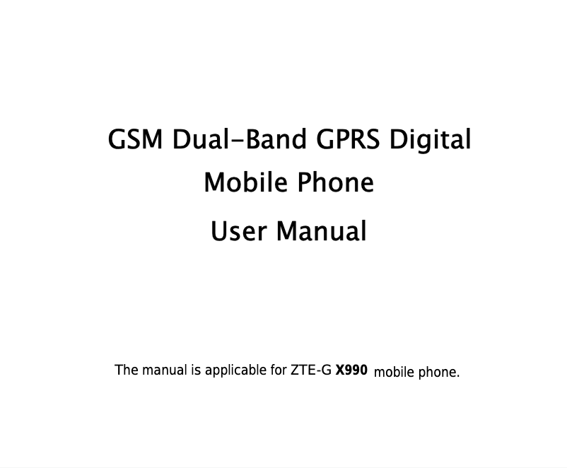 Image de la première page du manuel de l'appareil X990