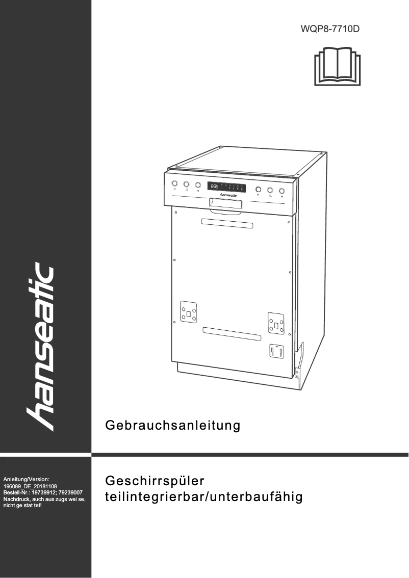 Imagen de la primera página del manual del dispositivo WQP8-7710D