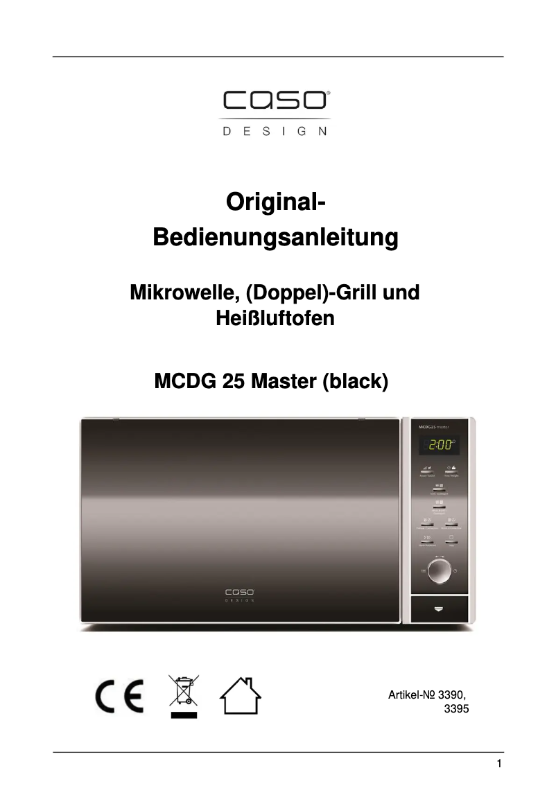 Page 1 de la notice Manuel utilisateur Caso MCDG 25 Master