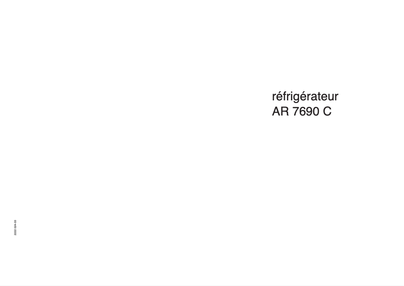 Page n°1 - Manuel utilisateur Arthur Martin-Electrolux AR7690C