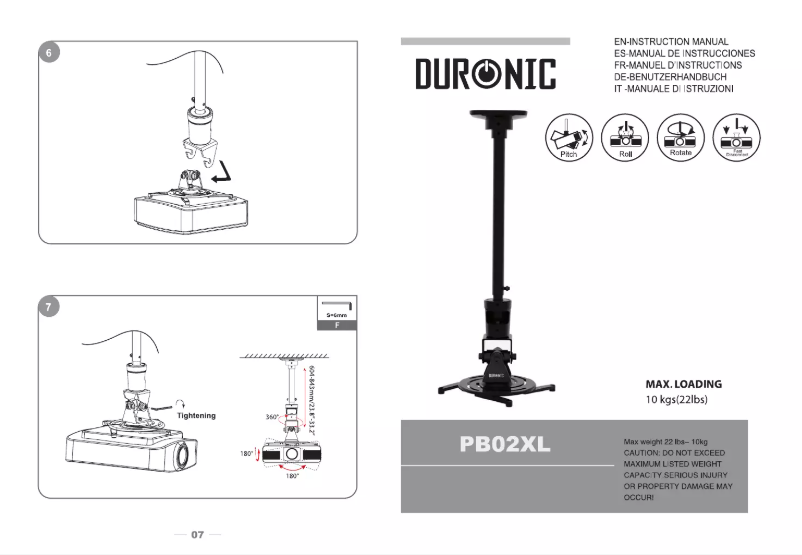 Page n°1 - Manuel utilisateur Duronic PB02XL