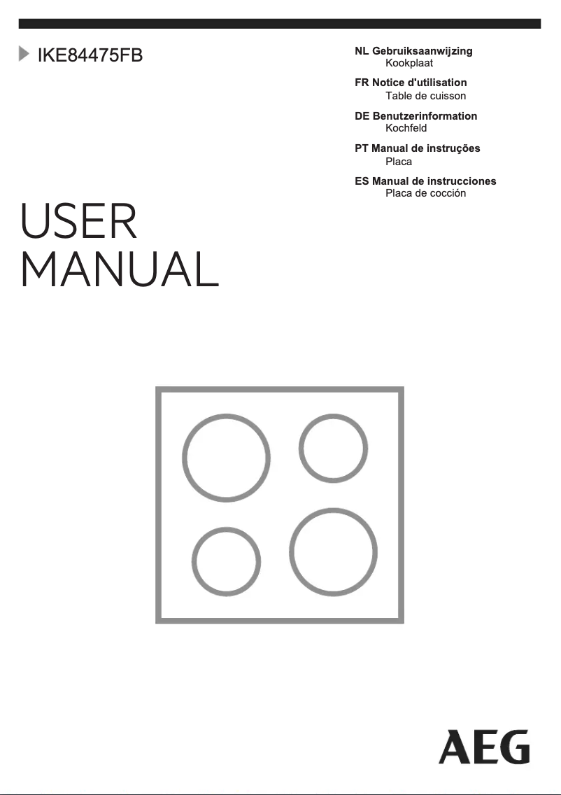 Page n°1 - Manuel utilisateur AEG IKE84475FB