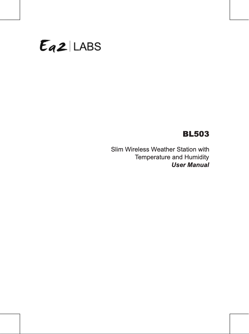 Page n°1 - Manuel utilisateur Ea2 LABS BL503
