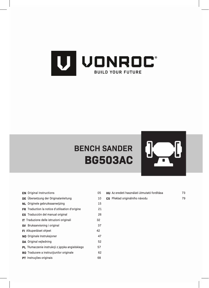 Page n°1 - Manuel utilisateur Vonroc BG503AC
