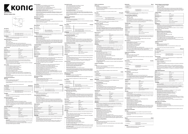 Page n°1 - Manuel utilisateur Konig SAS-CLALOS10