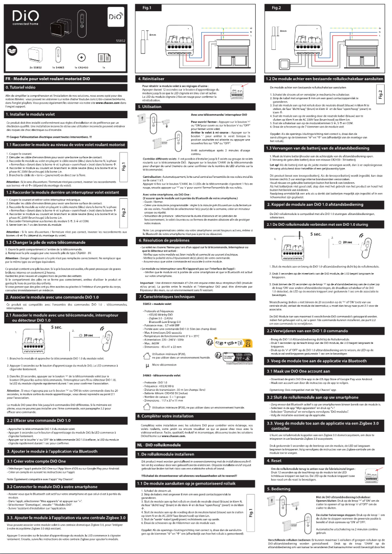 Page 1 de la notice Manuel utilisateur DiO 55852