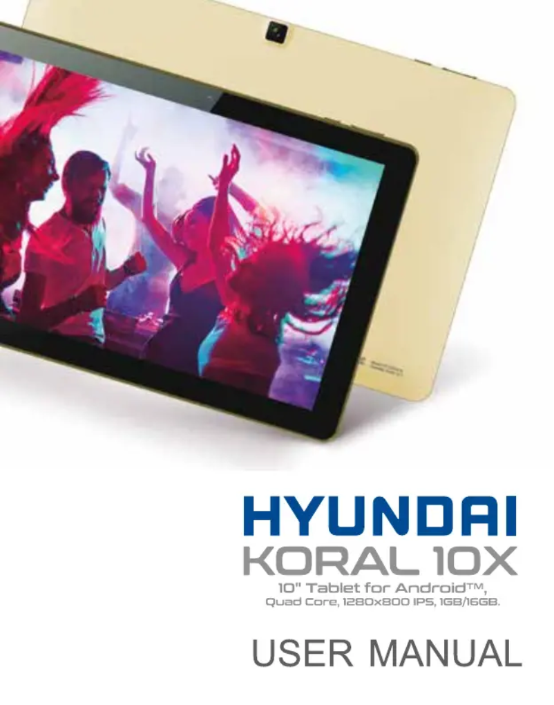 Page 1 de la notice Manuel utilisateur Hyundai 10X tablet