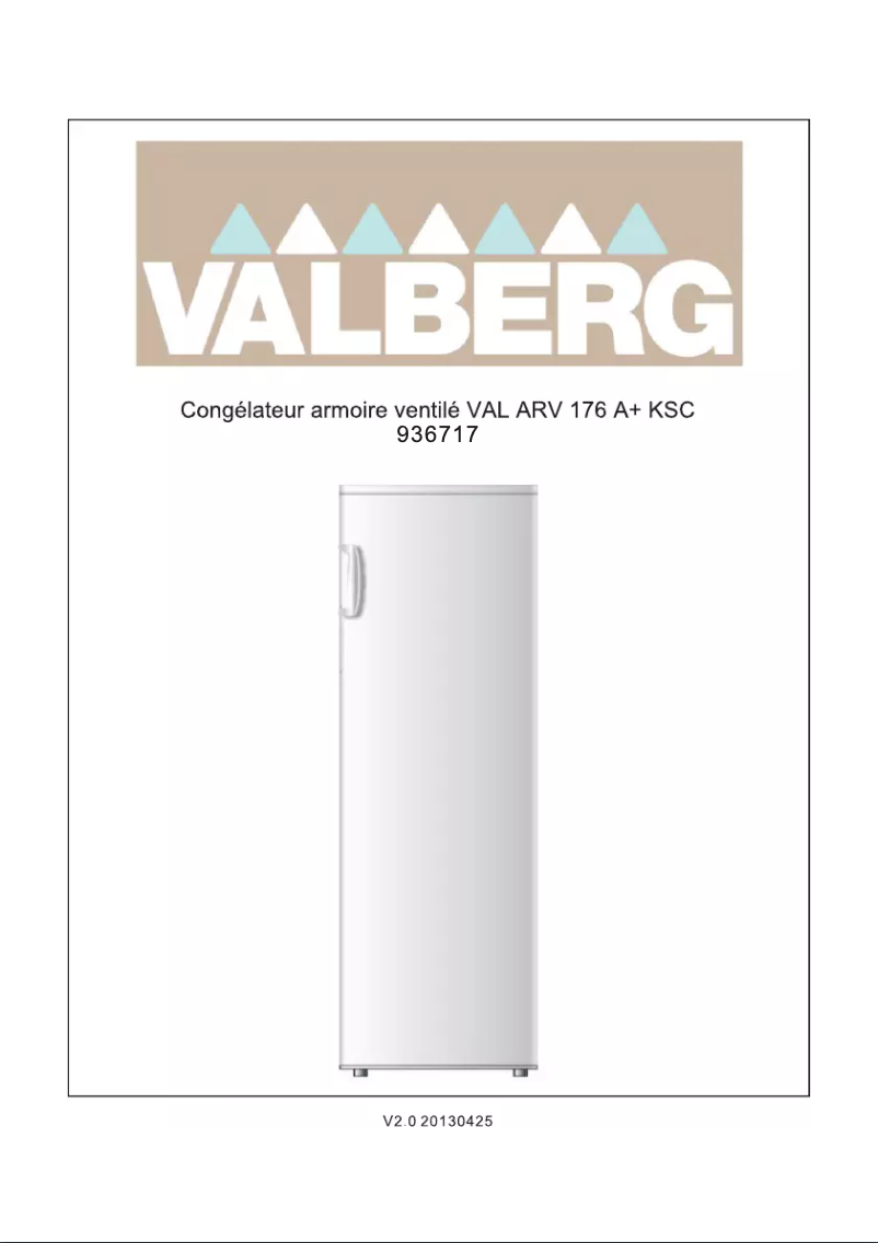Page 1 de la notice Manuel utilisateur Valberg VAL ARV 176 A+ KSC
