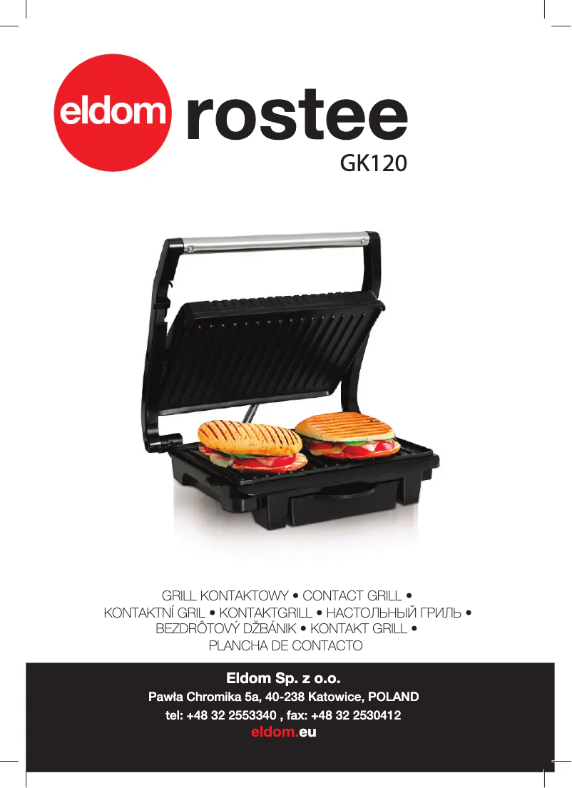 Page n°1 - Manuel utilisateur Eldom Rostee GK120