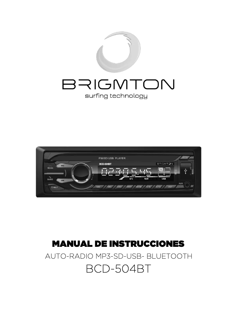 Page n°1 - Manuel utilisateur Brigmton BCD-504-BT