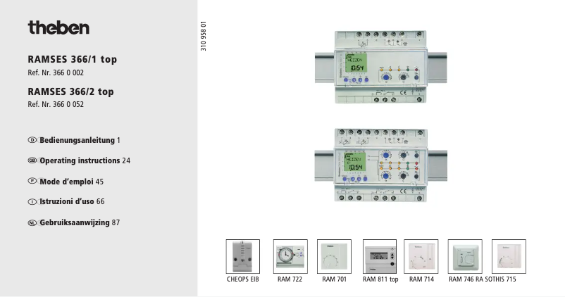 Page n°1 - Manuel utilisateur Theben RAMSES 366/2 top