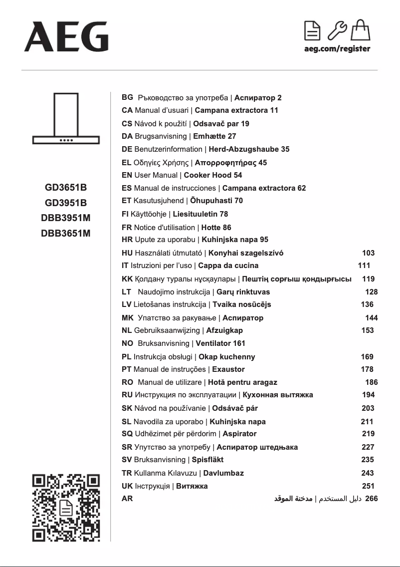 Página 1 del manual Manual de usuario AEG GD3951B