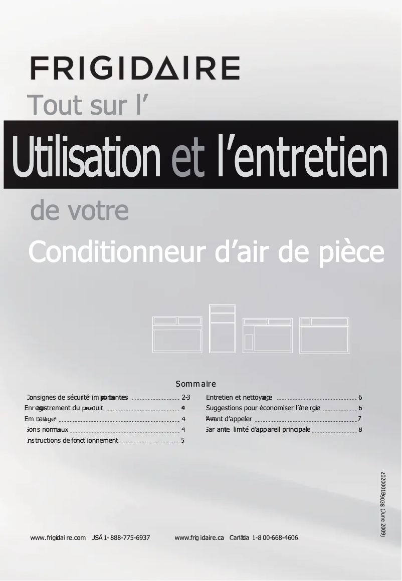 Page n°1 - Manuel utilisateur Frigidaire FFRA0511R1