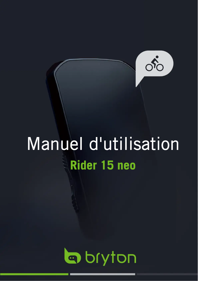 Image de la première page du manuel de l'appareil Rider 15 neo