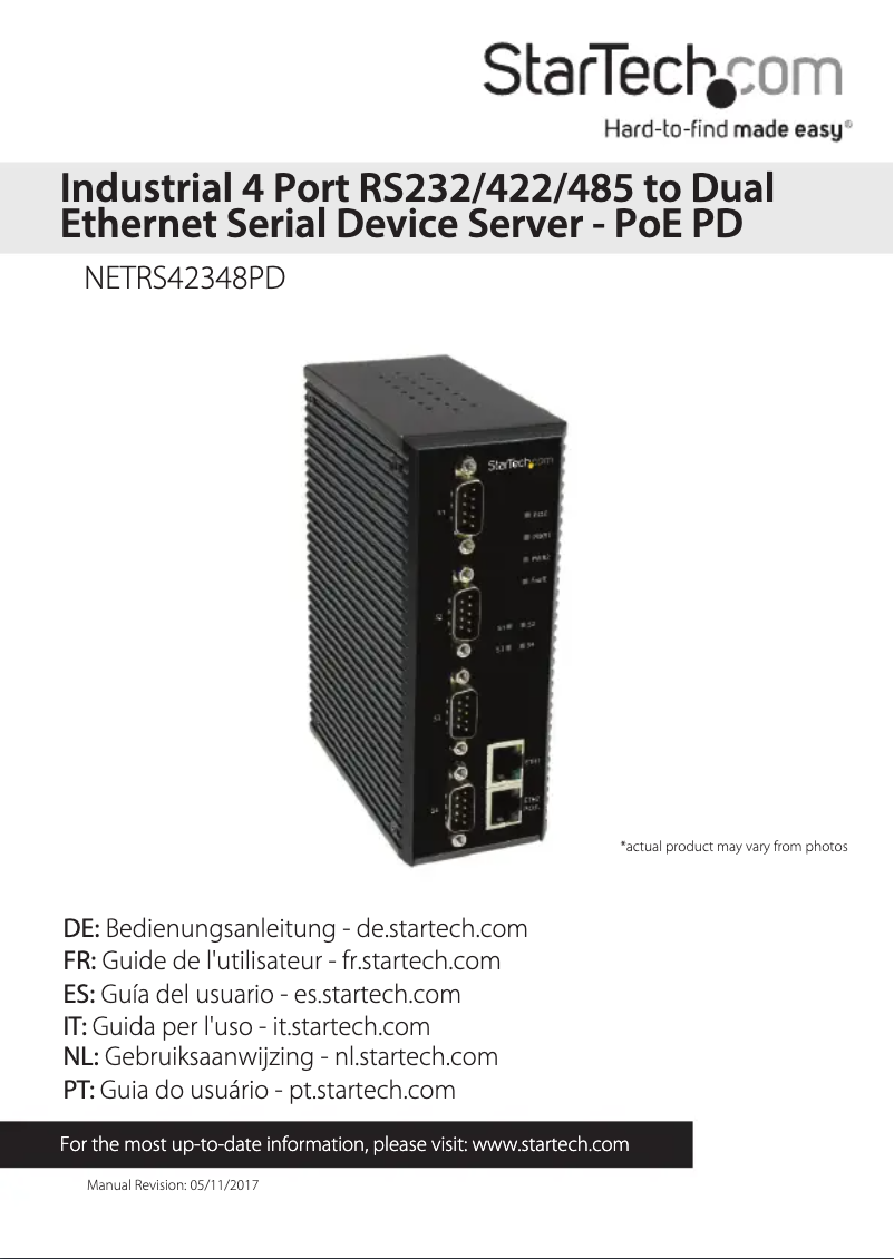 Page 1 de la notice Manuel utilisateur StarTech.com NETRS42348PD