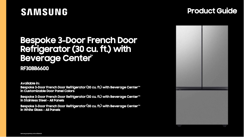 Page 1 de la notice Brochure Samsung RF30BB6600QLAA