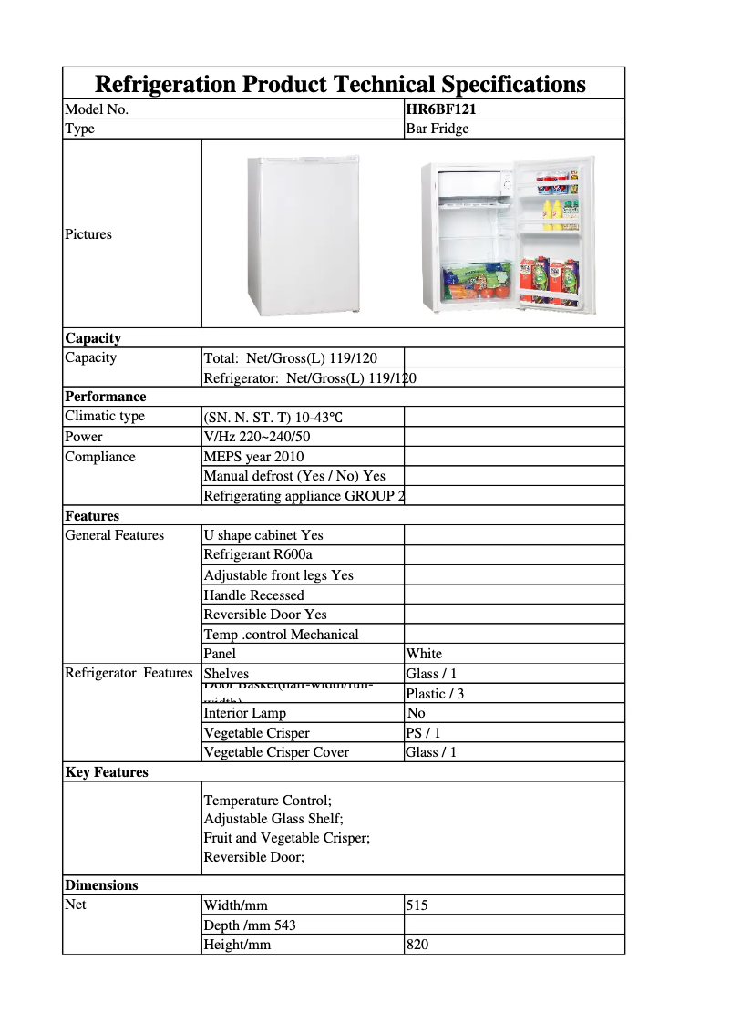 Image de la première page du manuel de l'appareil HR6BF121S