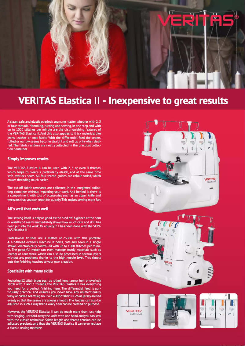 Page n°1 - Fiche technique Veritas Elastica II