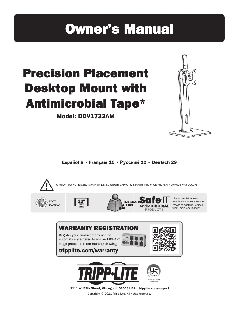 Page 1 de la notice Manuel utilisateur Tripp Lite DDV1732AM