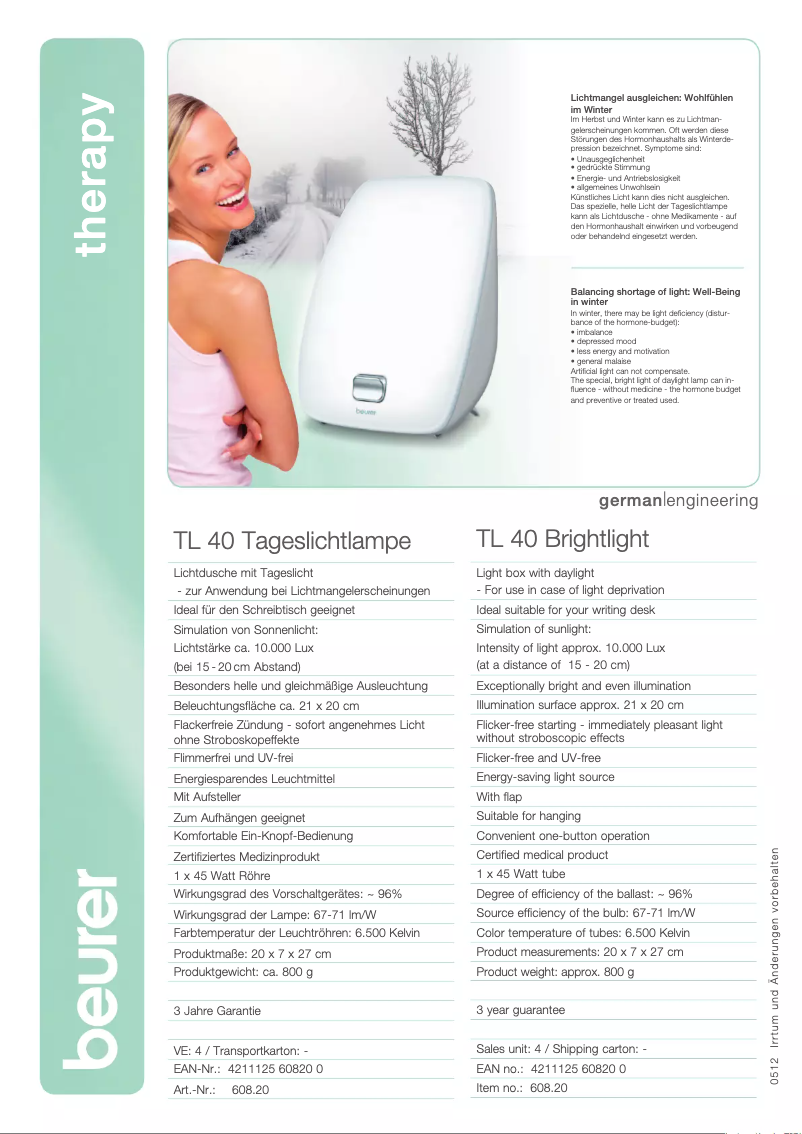 Image de la première page du manuel de l'appareil TL 40