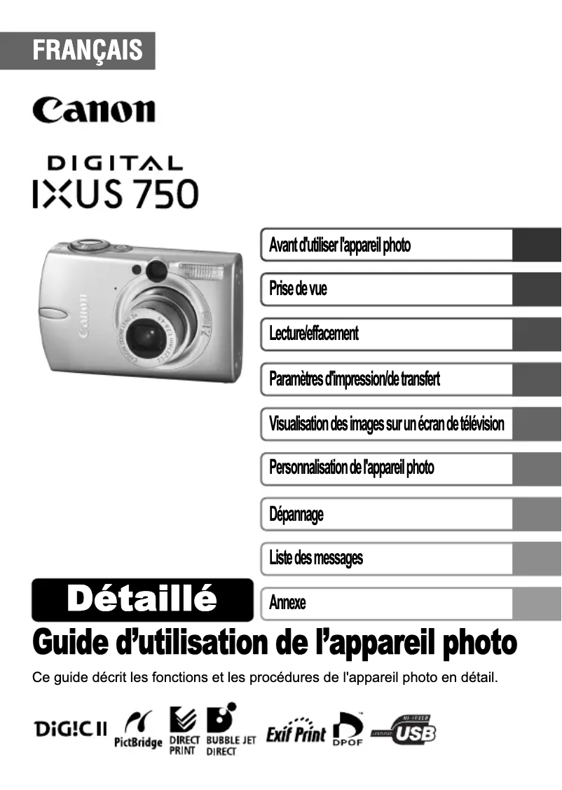 Página 1 del manual Manual de usuario Canon Digital IXUS 750