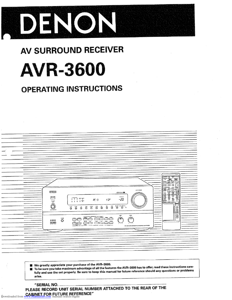 Página 1 del manual Manual de usuario Denon AVR-3600