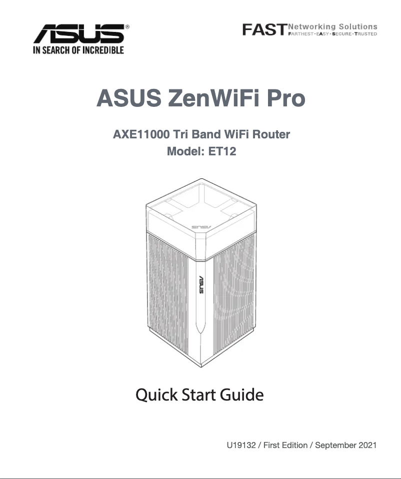 Page 1 de la notice Manuel utilisateur Asus ZenWiFi Pro ET12