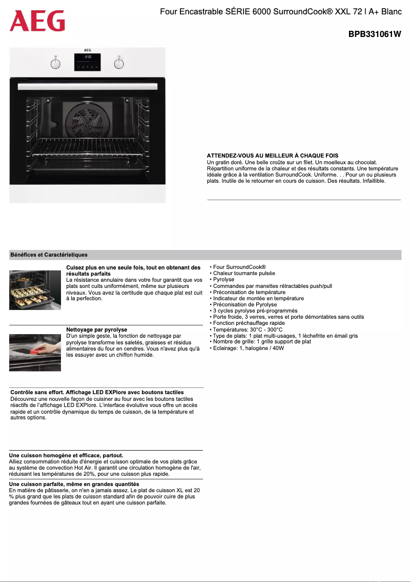 Page n°1 - Fiche technique AEG BPB331061W