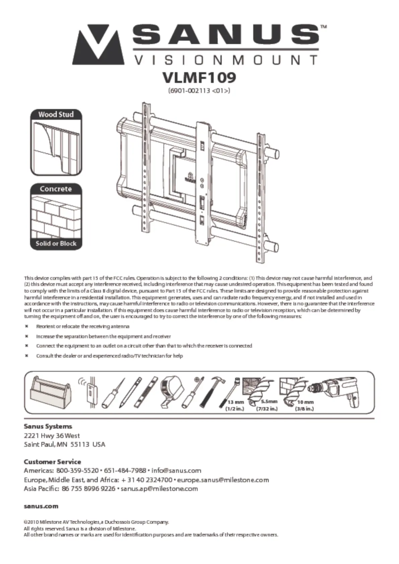 Page 1 de la notice Manuel utilisateur Sanus VLMF109