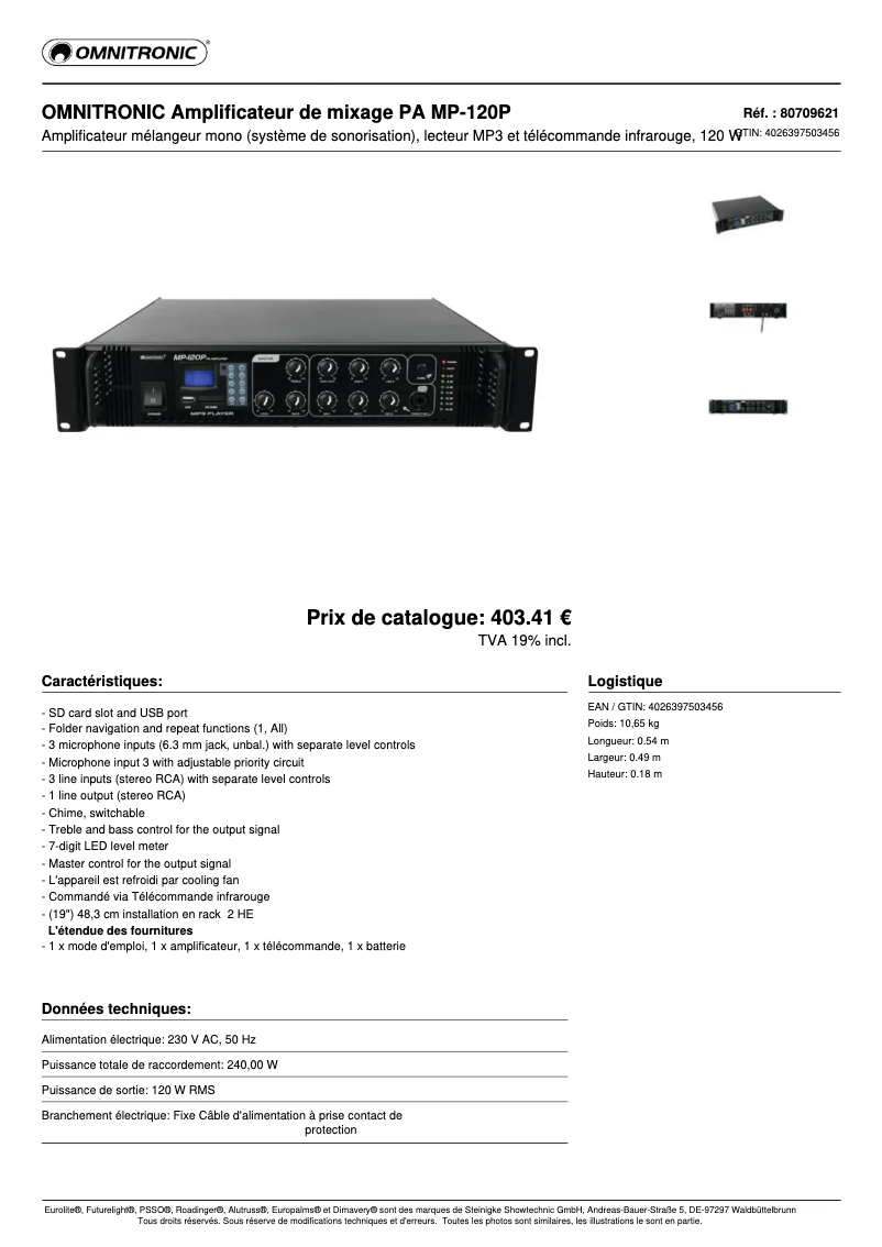 Image de la première page du manuel de l'appareil MP-120P
