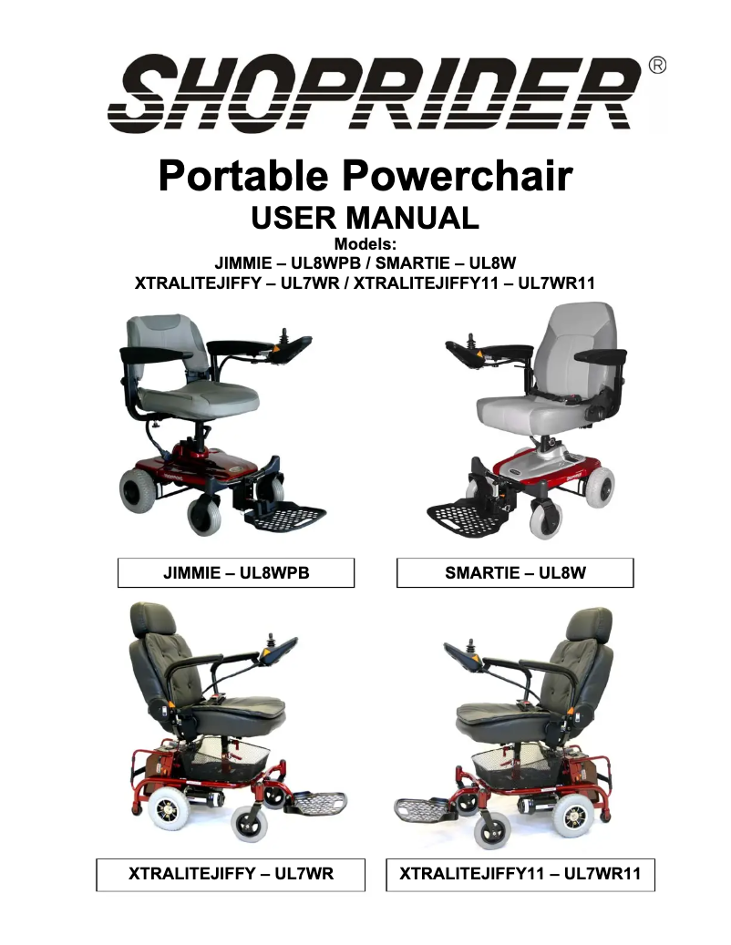 Página 1 del manual Manual de usuario Shoprider Smartie UL8W