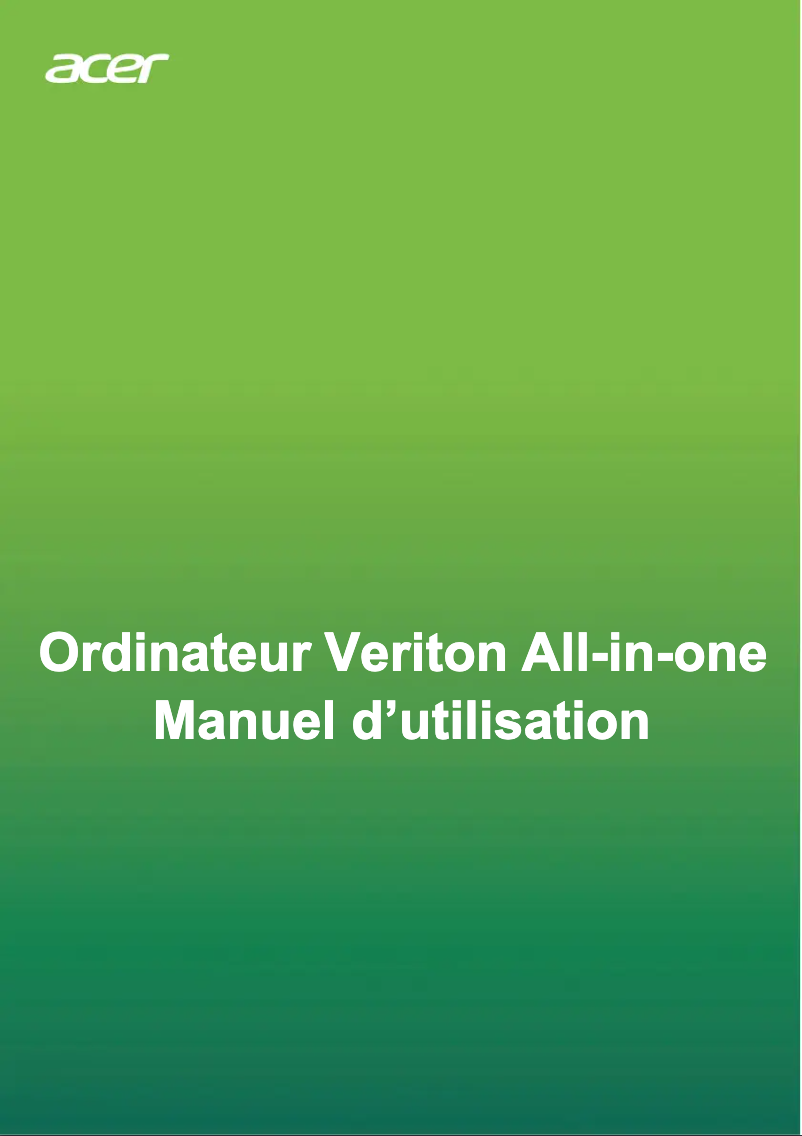 Page n°1 - Manuel utilisateur Acer Veriton Z4860G