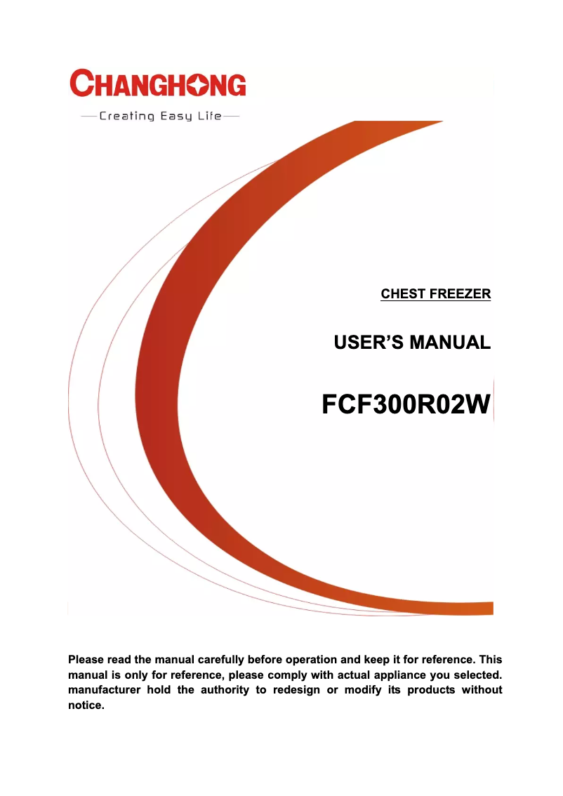 Image de la première page du manuel de l'appareil FCF200R02W
