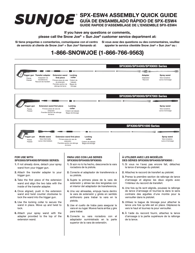Page 1 de la notice Manuel utilisateur Sun Joe SPX-ESW4