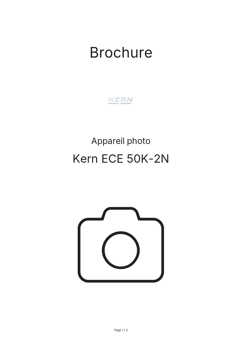 Page n°1 - Brochure Kern ECE 50K-2N