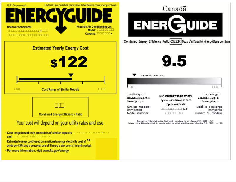 Page n°1 - Label énergétique Friedrich WCT12A10A