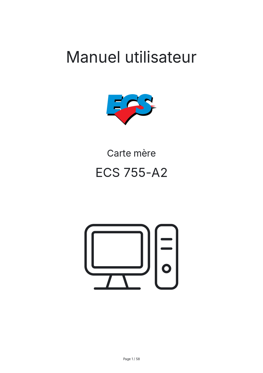 Page n°1 - Manuel utilisateur ECS 755-A2